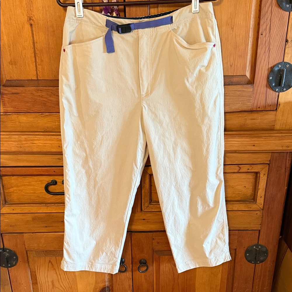 Isis Cream Chinos with purple Belt